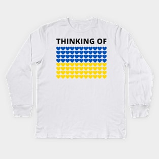 Thinking of Ukraine Kids Long Sleeve T-Shirt